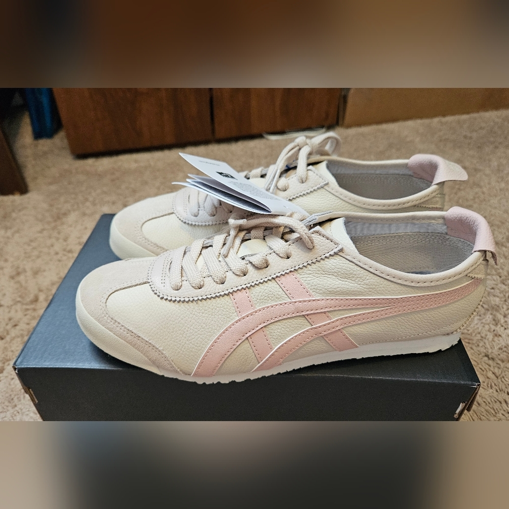 Onitsuka Tiger Oatmeal And Ginger Peach NEW size Unisex 8.5 Womens 10 - Picture 6 of 10